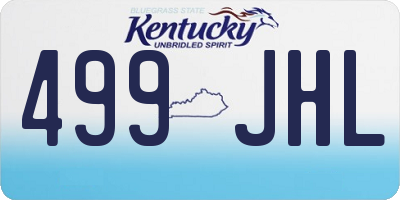 KY license plate 499JHL