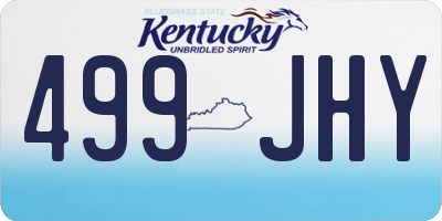KY license plate 499JHY
