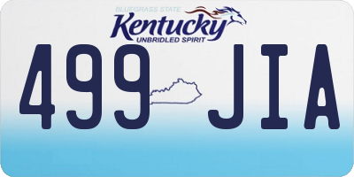 KY license plate 499JIA