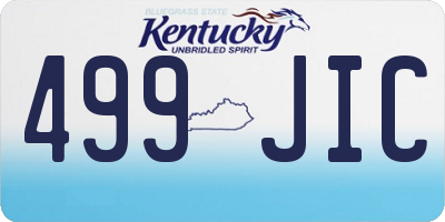 KY license plate 499JIC