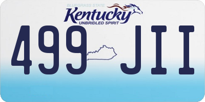 KY license plate 499JII