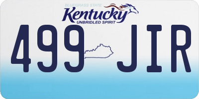 KY license plate 499JIR