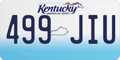 KY license plate 499JIU