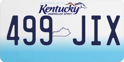 KY license plate 499JIX