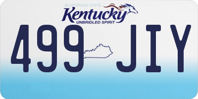 KY license plate 499JIY