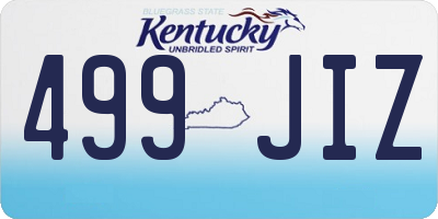 KY license plate 499JIZ