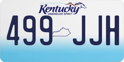 KY license plate 499JJH