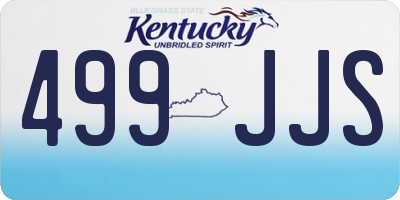 KY license plate 499JJS
