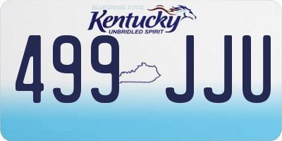 KY license plate 499JJU