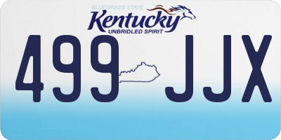 KY license plate 499JJX