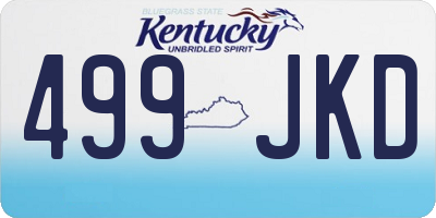 KY license plate 499JKD