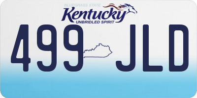 KY license plate 499JLD