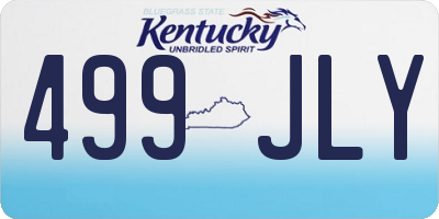 KY license plate 499JLY