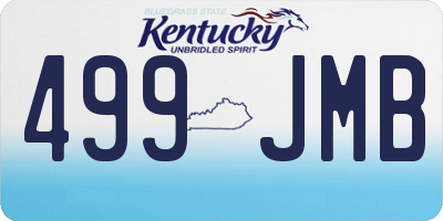 KY license plate 499JMB