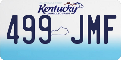 KY license plate 499JMF