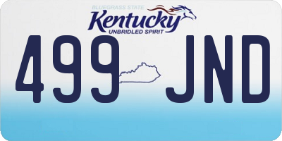 KY license plate 499JND
