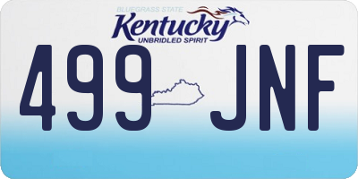 KY license plate 499JNF