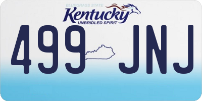 KY license plate 499JNJ