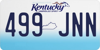 KY license plate 499JNN