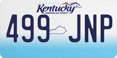 KY license plate 499JNP
