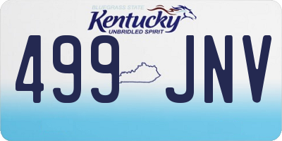 KY license plate 499JNV