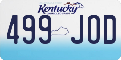 KY license plate 499JOD