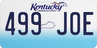 KY license plate 499JOE