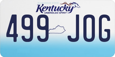 KY license plate 499JOG