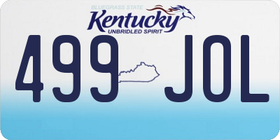 KY license plate 499JOL