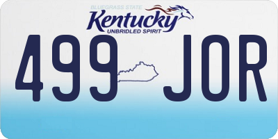 KY license plate 499JOR