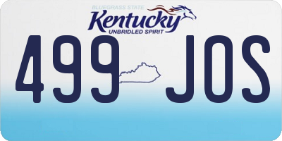 KY license plate 499JOS