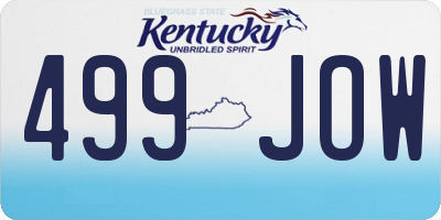 KY license plate 499JOW
