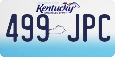 KY license plate 499JPC
