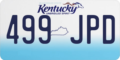 KY license plate 499JPD