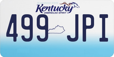 KY license plate 499JPI