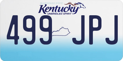KY license plate 499JPJ