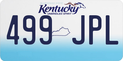KY license plate 499JPL