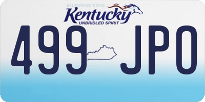 KY license plate 499JPO