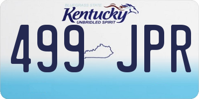 KY license plate 499JPR