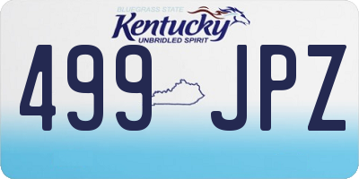 KY license plate 499JPZ