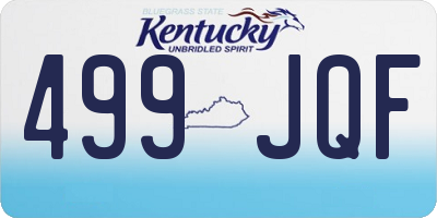 KY license plate 499JQF