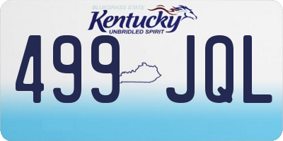 KY license plate 499JQL