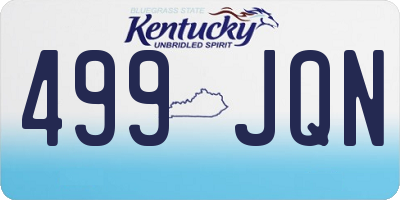 KY license plate 499JQN