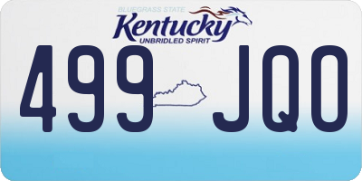 KY license plate 499JQO