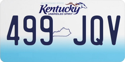 KY license plate 499JQV