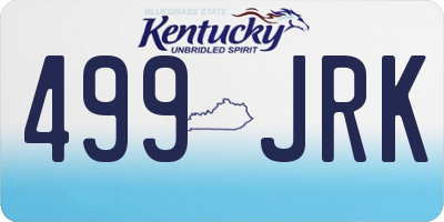 KY license plate 499JRK