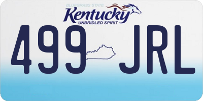 KY license plate 499JRL