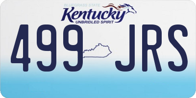 KY license plate 499JRS