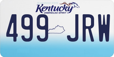KY license plate 499JRW