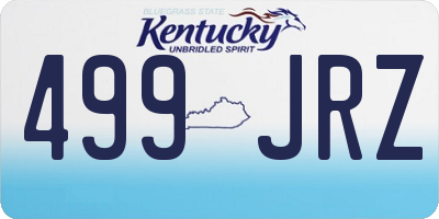 KY license plate 499JRZ